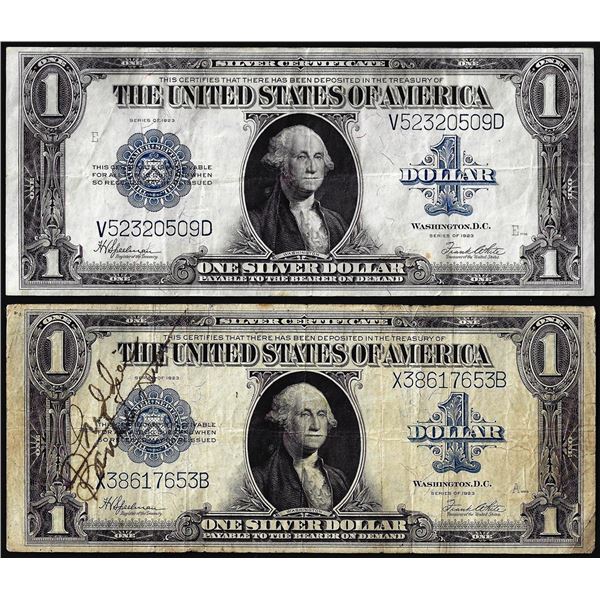 Lot of (2) 1923 $1 Silver Certificate Notes