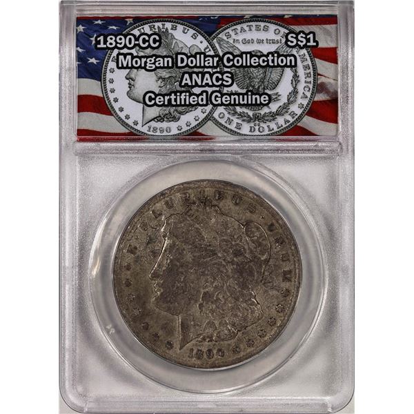 1890-CC $1 Morgan Silver Dollar Coin ANACS Genuine