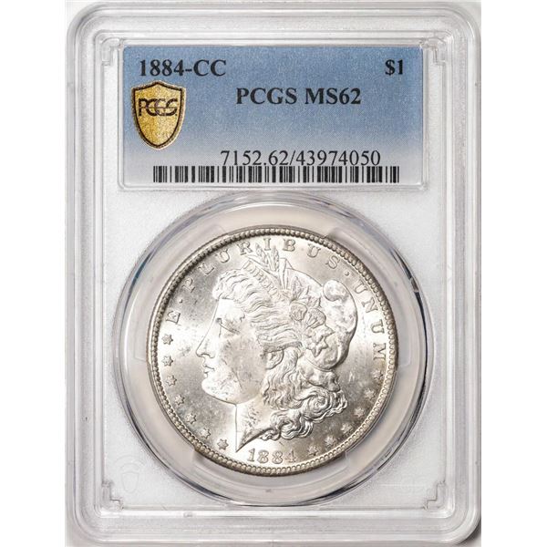 1884-CC $1 Morgan Silver Dollar Coin PCGS MS62