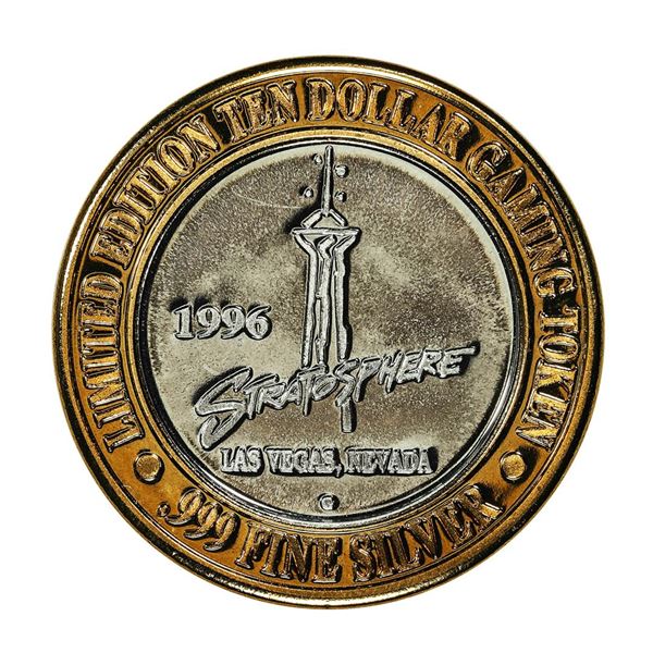 .999 Silver Stratosphere Las Vegas, Nevada $10 Casino Limited Edition Gaming Token