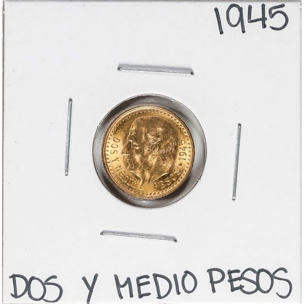 1945 Mexico Dos Y Medio Pesos Gold Coin