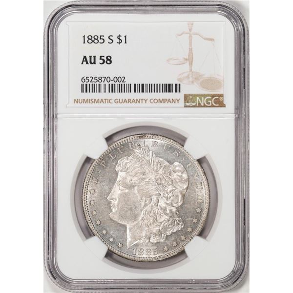 1885-S $1 Morgan Silver Dollar Coin NGC AU58