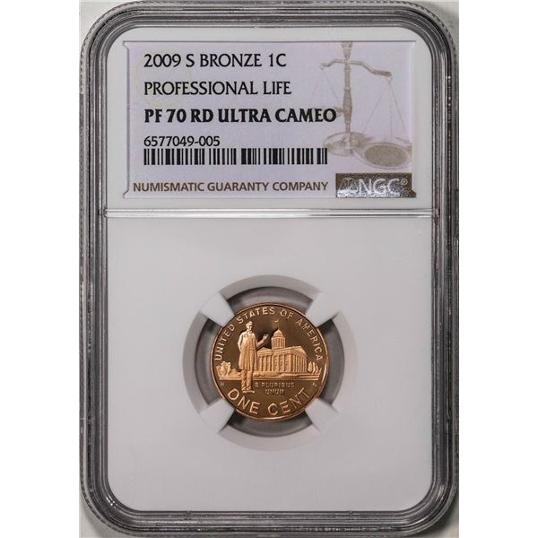 2009-S Bronze Professional Life Lincoln Cent Coin NGC PF70RD Ultra Cameo