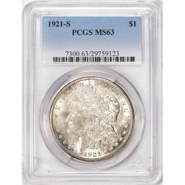 1921-S $1 Morgan Silver Dollar Coin PCGS MS63