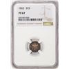 Image 1 : 1862 Proof Three Cent Silver Coin NGC PF67