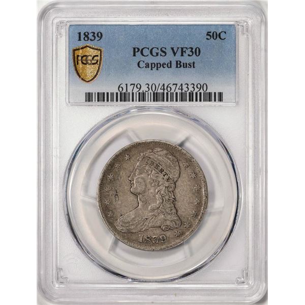 1839 Capped Bust Half Dollar Coin PCGS VF30