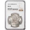 Image 1 : 1921 $1 Morgan Silver Dollar Coin NGC MS63