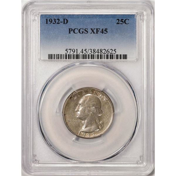 1932-D Washington Quarter Coin PCGS XF45