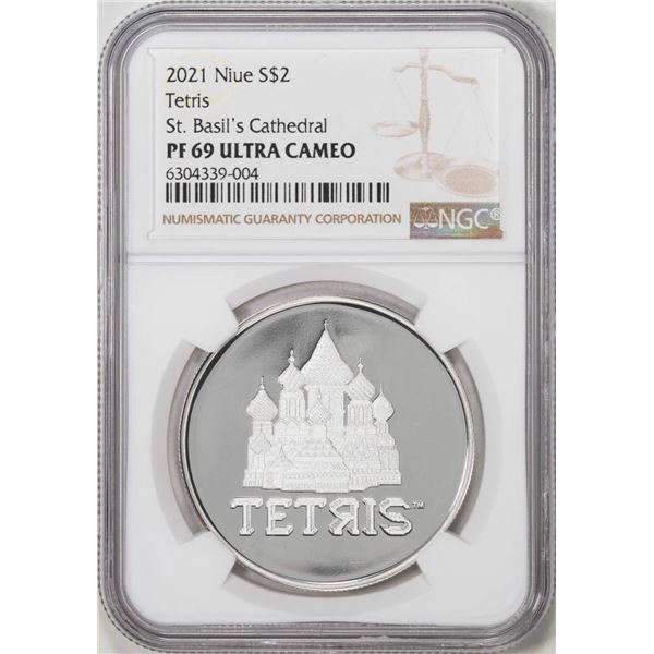 2021 Niue $2 Proof Tetris Silver Coin NGC PF69 Ultra Cameo