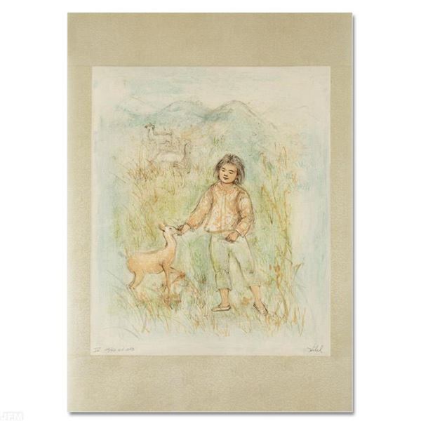 Edna Hibel (1917-2014) "The Forest Freind" Limited Edition Lithograph on Paper