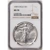 Image 1 : 1989 $1 American Silver Eagle Coin NGC MS70