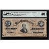 Image 1 : 1864 $50 Confederate States Havana Counterfeit Note CT-66 PMG Extremely Fine 40EPQ