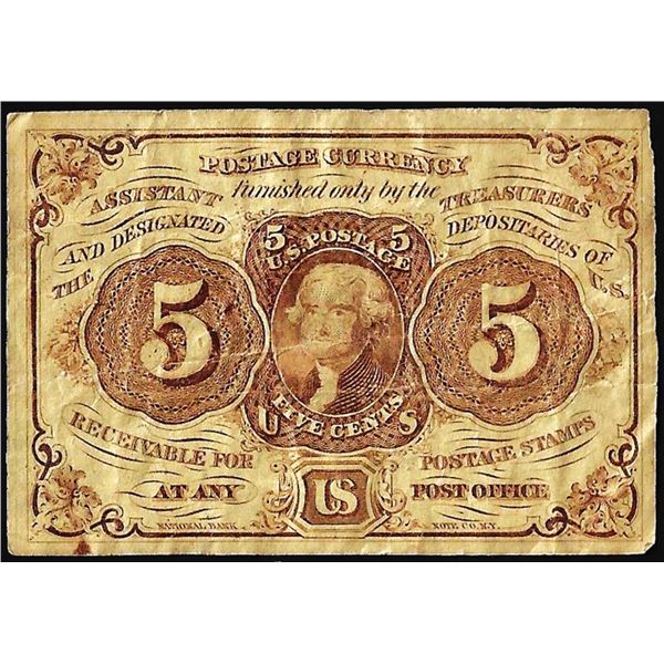 July 17, 1862 First Issue Five Cents Fractional Currency Note