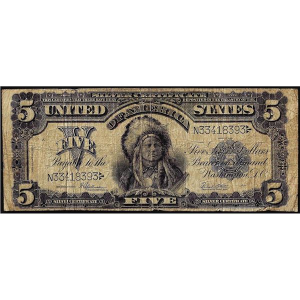 1899 $5 Indian Chief Silver Certificate Note