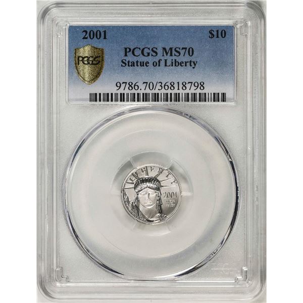 2001 $10 Platinum American Eagle Coin PCGS MS70