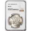 Image 1 : 1921 $1 Morgan Silver Dollar Coin NGC MS63