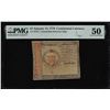 Image 1 : 1779 $1 Continental Currency Counterfeit Detector Note CC-87DT PMG About Unc. 50