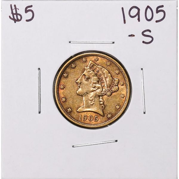 1905-S $5 Liberty Head Half Eagle Gold Coin