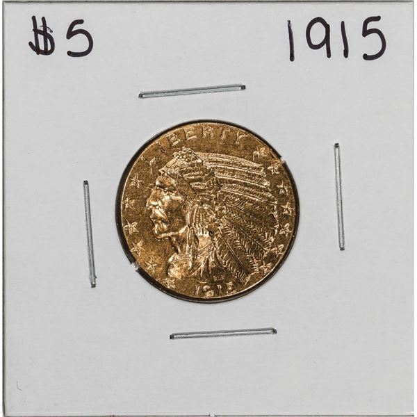 1915 $5 Indian Head Half Eagle Gold Coin