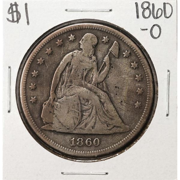 1860-O $1 Seated Liberty Silver Dollar Coin