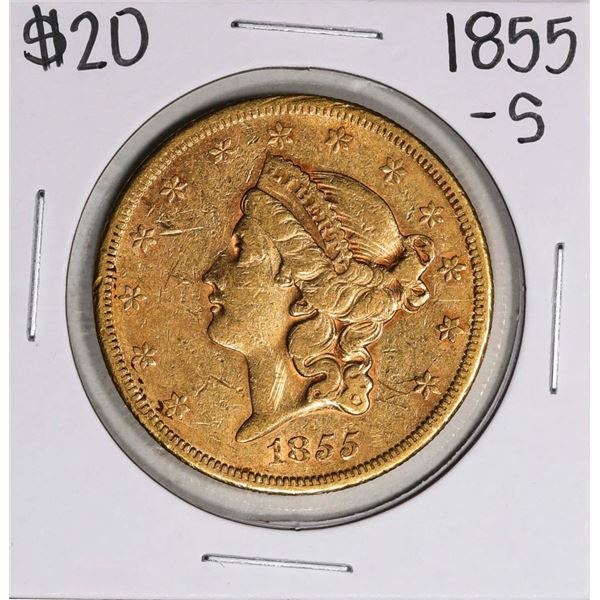 1855-S $20 Liberty Head Double Eagle Gold Coin