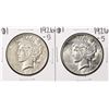 Image 1 : Lot of (2) 1926-S $1 Peace Silver Dollar Coins