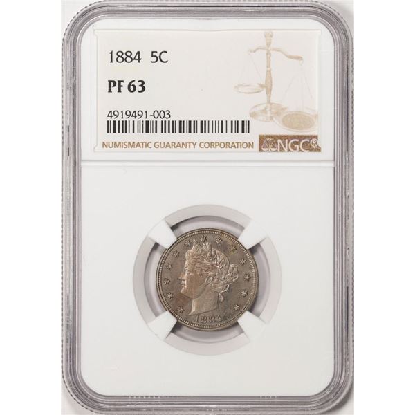 1884 Proof Liberty V Nickel Coin NGC PF63