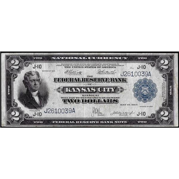 1918 $2 Battleship Federal Reserve Note Kansas City