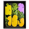 Image 1 : Warhol (1928-1987) "Flowers - Lime/Orange" Limited Edition Mixed Media on Board