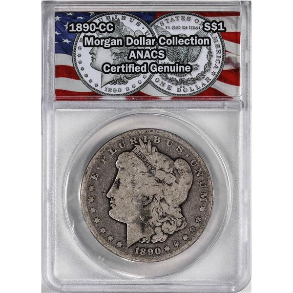 1890-CC $1 Morgan Silver Dollar Coin ANACS Genuine