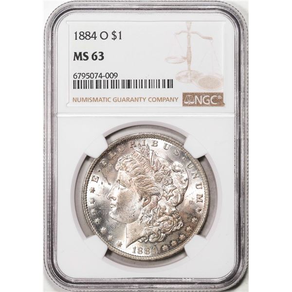 1884-O $1 Morgan Silver Dollar Coin NGC MS63