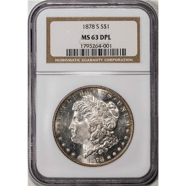 1878-S $1 Morgan Silver Dollar Coin NGC MS63 DPL