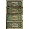 Image 2 : Lot of (4) 1935A $1 Hawaii WWII Emergency Issue Silver Certificate Notes