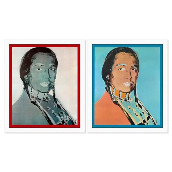 Andy Warhol (1928-1987)  American Indian Series 2 Piece Set (Red & Blue)  Poster