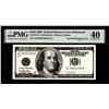 Image 1 : 1996 $100 Federal Reserve Insufficient Ink Error Note Fr.2175-E PMG Extremely Fine 40