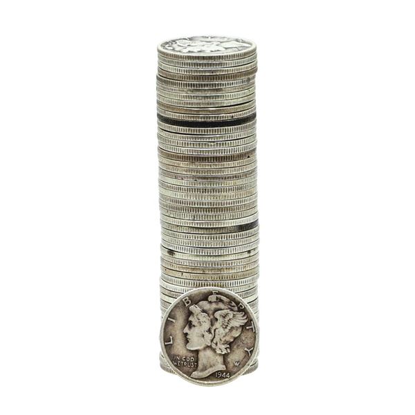 Roll of (50) Mixed Date Mercury Dime Coins