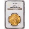 Image 1 : 1891-S $20 Liberty Head Double Eagle Gold Coin NGC MS61