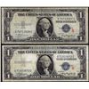 Image 1 : Pair of 1935A $1 Experimental "R" & "S" Silver Certificate Notes