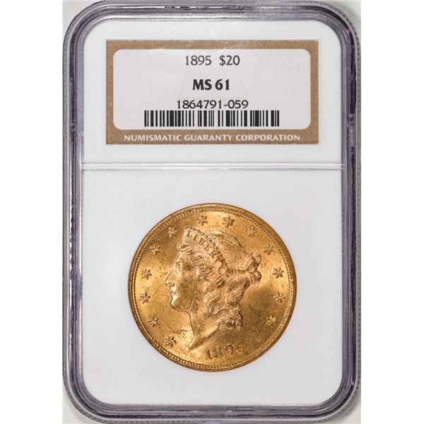 1895 $20 Liberty Head Double Eagle Gold Coin NGC MS61