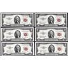 Image 1 : Lot of (6) Consecutive 1953C $2 Legal Tender Notes Uncirculated