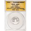 Image 1 : 2014 Proof 1/4 oz Platinum JFK Apollo 11 Anniversary Medal ANACS MS69