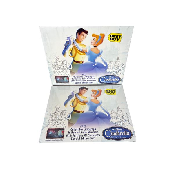 Walt Disney Sealed Cinderella 2-Disc Special Edition with Collectible Lithograph Lot