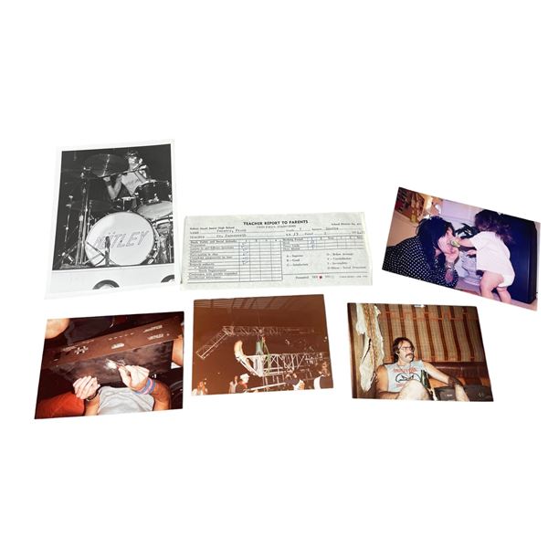 Motley Crue Nikki Sixx Report Card and Photograph Collection Lot