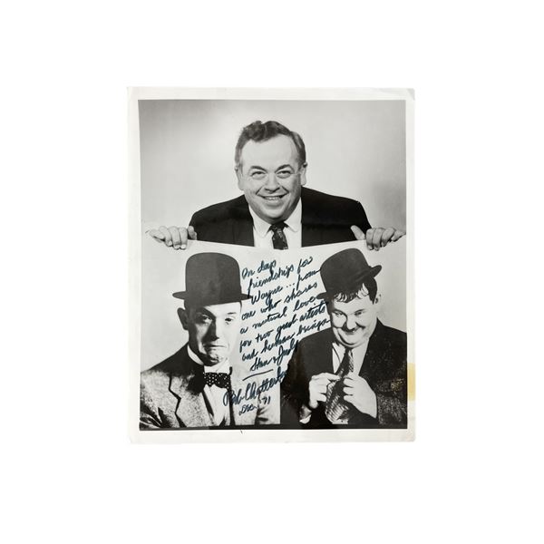 Bob Chatterton Film Historian Signed Laurel and Hardy Vintage Photograph