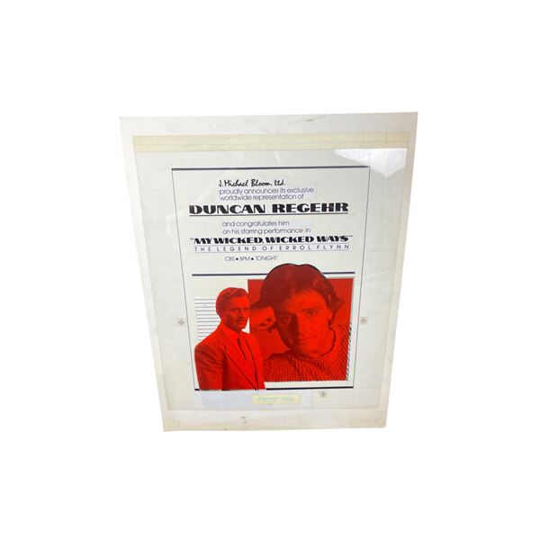Vintage Original CBS Duncan Regehr Advertisement Illustration Board