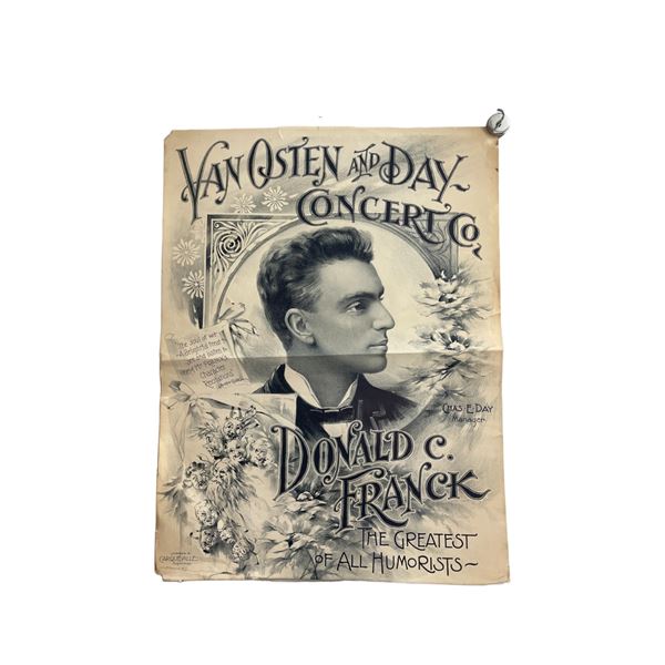 Vintage Van Osten & Day Concert Co Poster