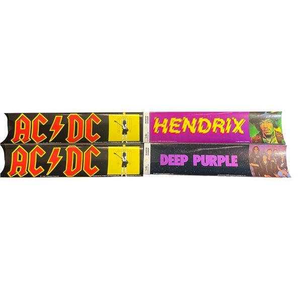 Vintage AC/DC Jimi Hendrix Deep Purple Bumber Sticker Collection Lot