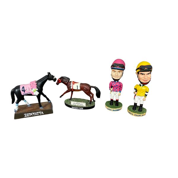 Hollywood Park Gold Cup Booble heads and Horse Figureines Lot