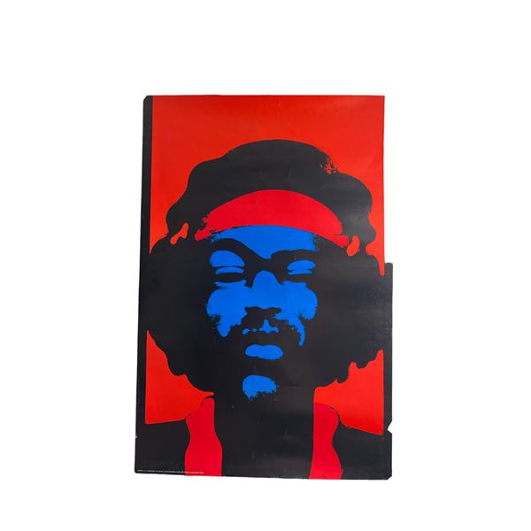 Vintage Jimi Hendrix Poster - Jimi in Blue Waldemar Swierzy 1971 Denmark
