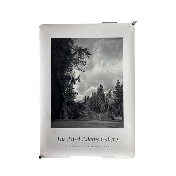 Ansel Adams El Capitan, Winter Sunrise, Yosemite National Park Vintage Lithograph Poster